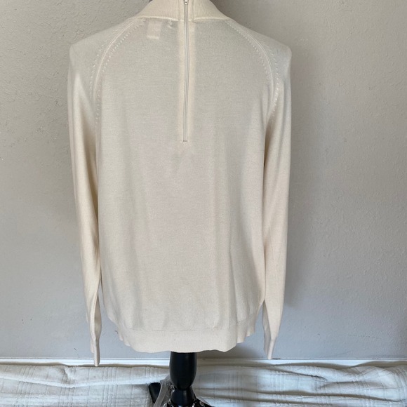 Hampshire Studio Cream Turtleneck Sweater - Picture 4 of 12